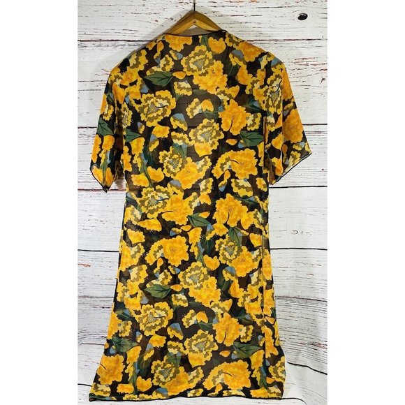 Lularoe Shirley Top Small Kimono Duster Midi Cover Up Sheer Floral Boho Hippy - Picture 2 of 12